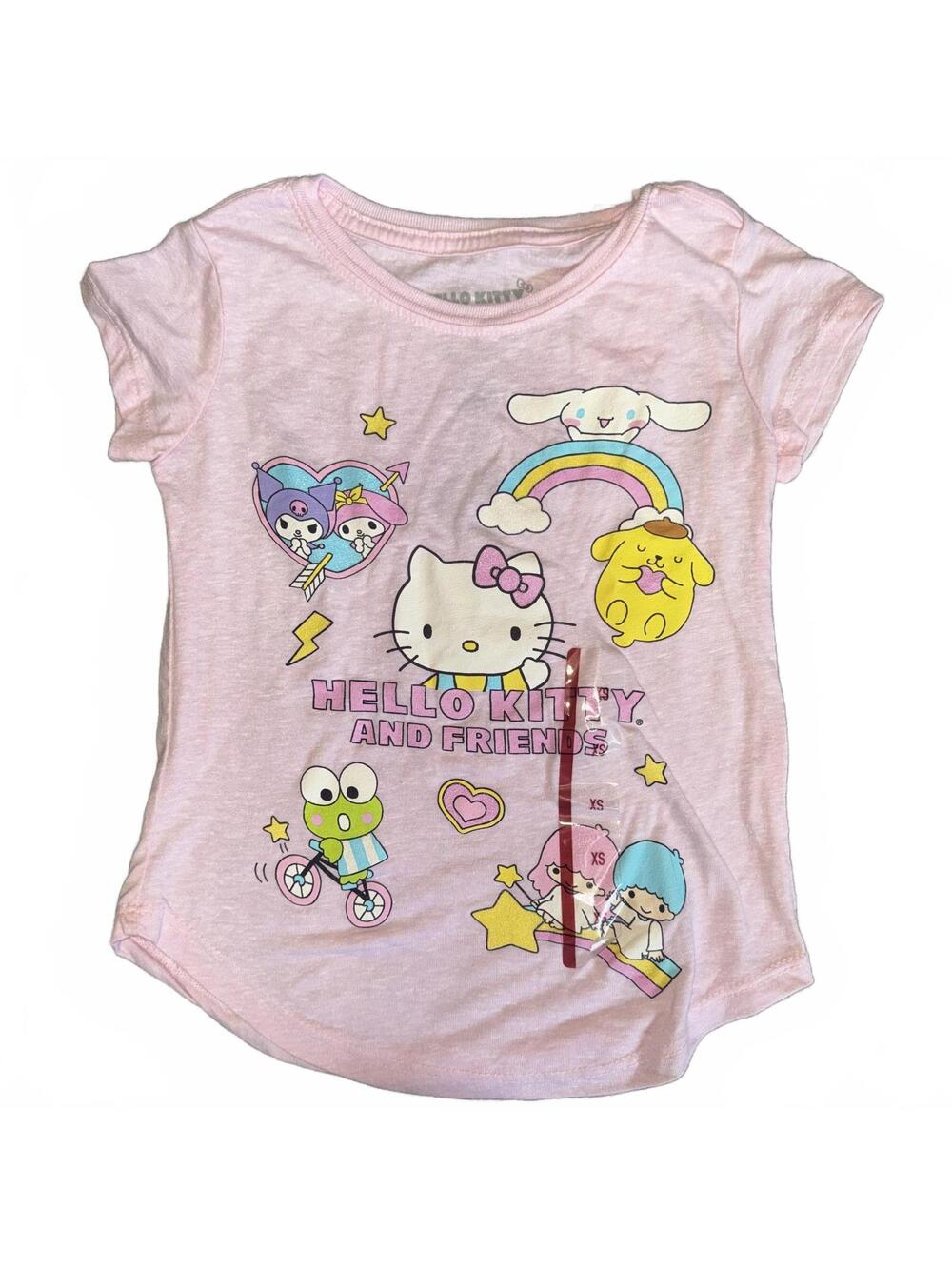 Hello Kitty and Friends Girls T-Shirt Size XS NWOT Pink Sanrio Graphic Tee